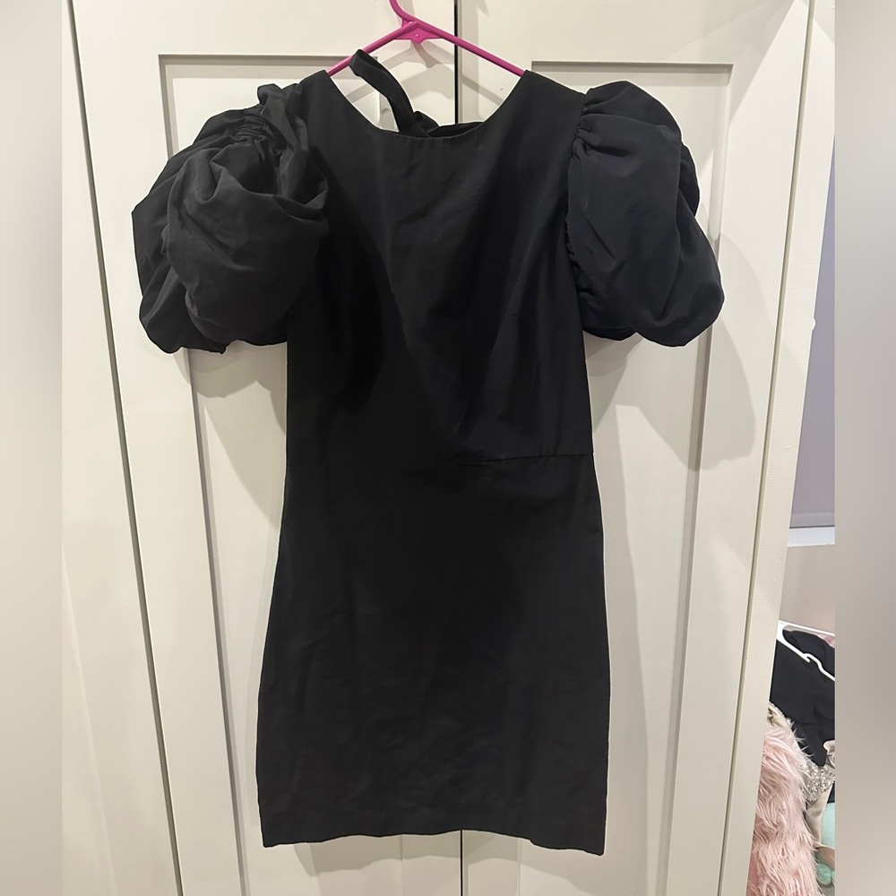 Topshop puffer sleeve dress